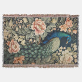 ビューティフルピーコックウィリアムインスパイアモリスフローラ スローブランケット (正面)