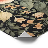 ビューティフルピーコックウィリアムインスパイアモリスフローラ ポスター (角)