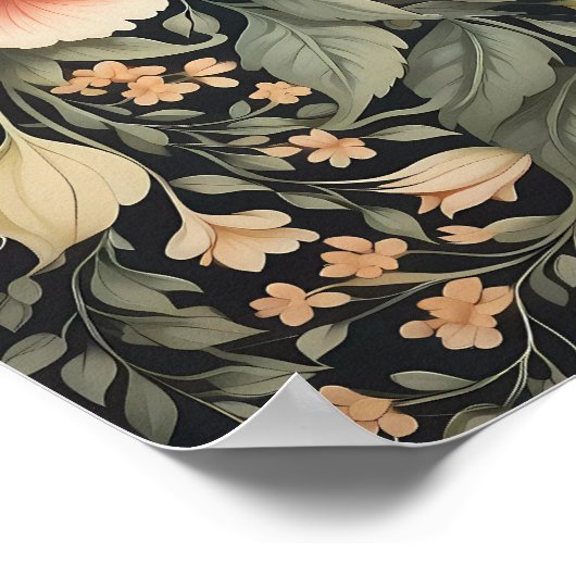 ビューティフルピーコックウィリアムインスパイアモリスフローラ ポスター (角)