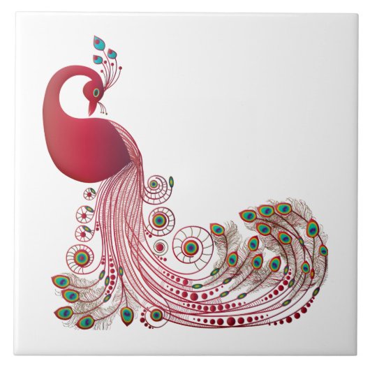 ビューティフルピーコックデザイン タイル (正面)