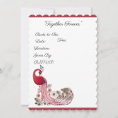 ビューティフルピーコックブライダルシャワー 招待状 (裏面)