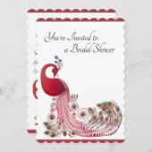 ビューティフルピーコックブライダルシャワー 招待状 (正面/裏面)