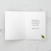 ビューティフルピーコック誕生日 ノートカード (内部)