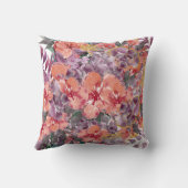 ビューティフルピーチアンドパープルフローラ装飾用クッション クッション (裏面)