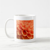 ビューティフルピーチカラーダリアフラワー花びら コーヒーマグカップ (左)