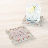 ビューティフルピーチレッドフローラロマン結婚ティーズ ガラスコースター (アングル)