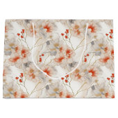 ビューティフルピーチレッドホワイトフローラ ラージペーパーバッグ (正面)