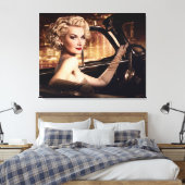 ビューティフルピープルレトロウーマン入りコンバーチブル キャンバスプリント (インサイチュ (寝室))