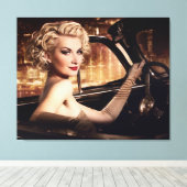 ビューティフルピープルレトロウーマン入りコンバーチブル キャンバスプリント (インサイチュ (ウッドフロア))