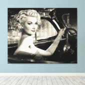 ビューティフルピープルレトロウーマン入りコンバーチブル キャンバスプリント (インサイチュ (ウッドフロア))