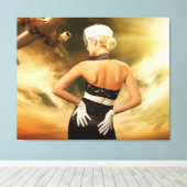 ビューティフルピープルレトロフライト付き添い人キャンバスアート キャンバスプリント (インサイチュ (ウッドフロア))