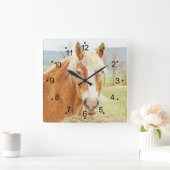 ビューティフルファームホース&カントリーサイドスクエアウォールクロー スクエア壁時計 (ホーム)