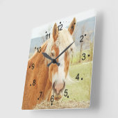 ビューティフルファームホース&カントリーサイドスクエアウォールクロー スクエア壁時計 (傾斜)
