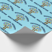 ビューティフルフィジカルセラピストブルー誕生日 ラッピングペーパー (角)