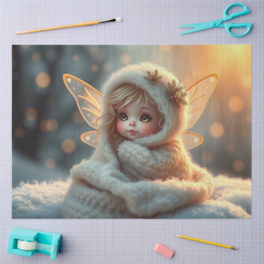 ビューティフルフェアリーとベビーファンタジーアートティッシュペーパー 薄葉紙 (クラフト)