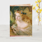 ビューティフルフェアリードリームスヴィンテージ誕生日 カード (黄色い花)