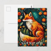 ビューティフルフェアリー春フローラ絵画キツネ ポストカード (正面/裏面)