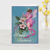 ビューティフルフェアリー誕生日カード カード (黄色い花)