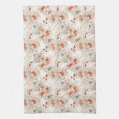 ビューティフルフェミニンピーチレッドフローラ キッチンタオル (縦)