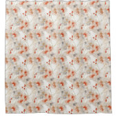 ビューティフルフェミニンピーチレッドフローラ シャワーカーテン (正面)