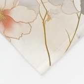 ビューティフルフェミニンピーチレッドフローラ フリースブランケット (角)