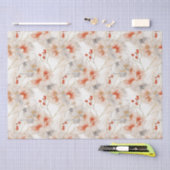 ビューティフルフェミニンピーチレッドフローラ 薄葉紙 (クラフト)