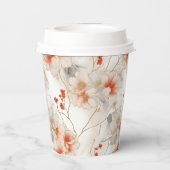ビューティフルフェミニンピーチレッドホワイトフローラ 紙コップ (裏面)