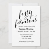 ビューティフルフォーティアンドファブラス誕生日 招待状 (正面)