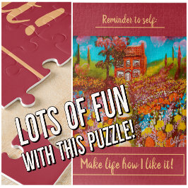 ビューティフルフラワーガーデンコテージw/誕生日ウィッシュ ジグソーパズル