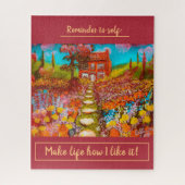 ビューティフルフラワーガーデンコテージw/誕生日ウィッシュ ジグソーパズル (縦)