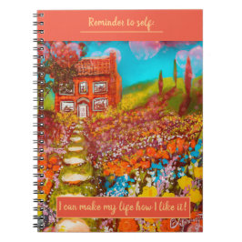 ビューティフルフラワーガーデンコテージw/誕生日ウィッシュ ノートブック