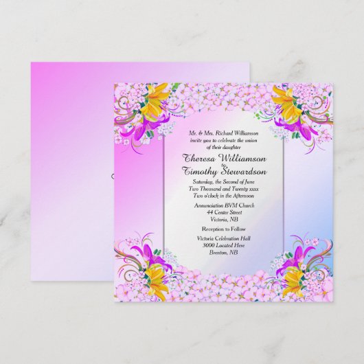ビューティフルフラワーガーデン結婚式招待状 招待状 (正面/裏面)