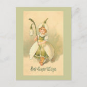 ビューティフルフラワーガールヴィンテージイースター シーズンポストカード (正面)