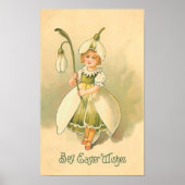 ビューティフルフラワーガールヴィンテージイースター ポスター (正面)