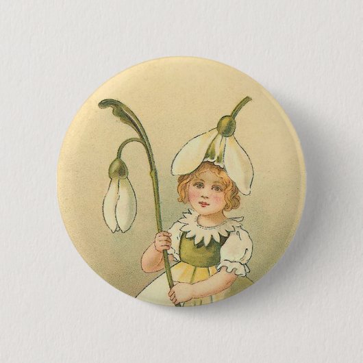 ビューティフルフラワーガールヴィンテージイースター 缶バッジ (正面)