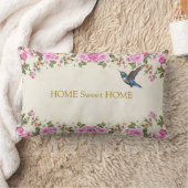 ビューティフルフラワーズハミングバードホームスイートホーム ランバークッション (ブランケット)