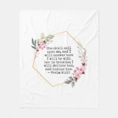 ビューティフルフラワーズ詩篇91フリースブランケット フリースブランケット (正面)