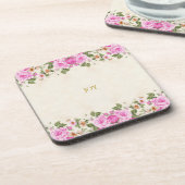 ビューティフルフラワーズ&ジョイ文字 コースター (左側)