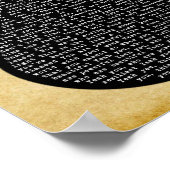 ビューティフルフラワーブラックギターソングリリックプリント ポスター (角)