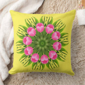 ビューティフルフラワーマンダラデザイン クッション (ブランケット)