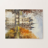 ビューティフルフランスのキャッスルウォーターカラーパズル ジグソーパズル (横)