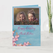 ビューティフルフローラハッピーバースデー叔母写真 カード (正面)