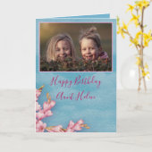 ビューティフルフローラハッピーバースデー叔母写真 カード (黄色い花)