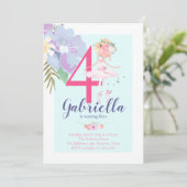 ビューティフルフローラバレリナ誕生日招待状 招待状 (スタンド正面)