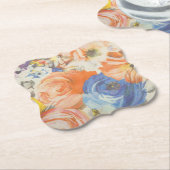 ビューティフルフローラブーケイラストレーション ペーパーコースター (アングル)