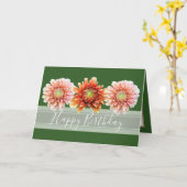 ビューティフルフローラブーケオレンジダリアス誕生日 カード (黄色い花)