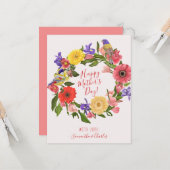 ビューティフルブライトフローラリースハッピーマザーズデイ カード (正面/裏面インサイチュ)