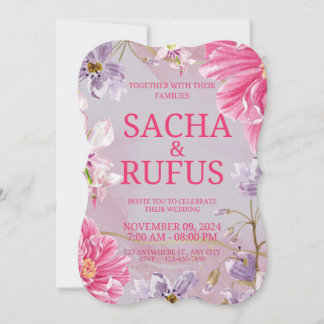 ビューティフルブライトフローラ結婚式招待状