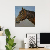 ビューティフルブラウンホースポートレート ポスター (ホームオフィス)