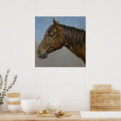 ビューティフルブラウンホースポートレート ポスター (キッチン)